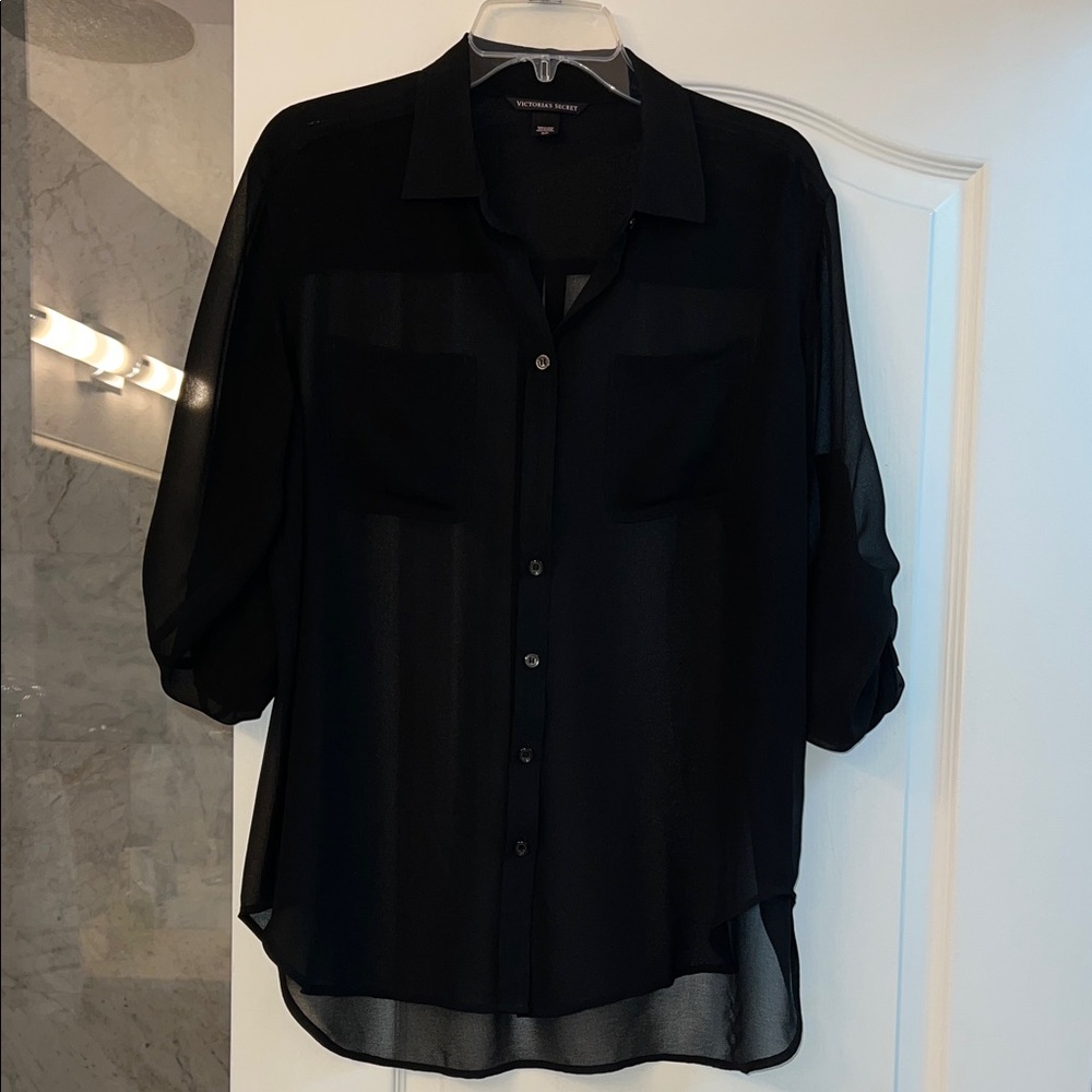 Victoria's Secret Black Button Down Shirt